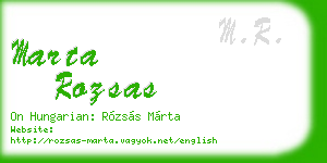 marta rozsas business card
