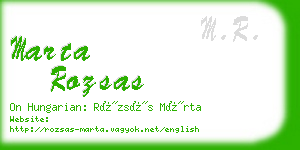 marta rozsas business card